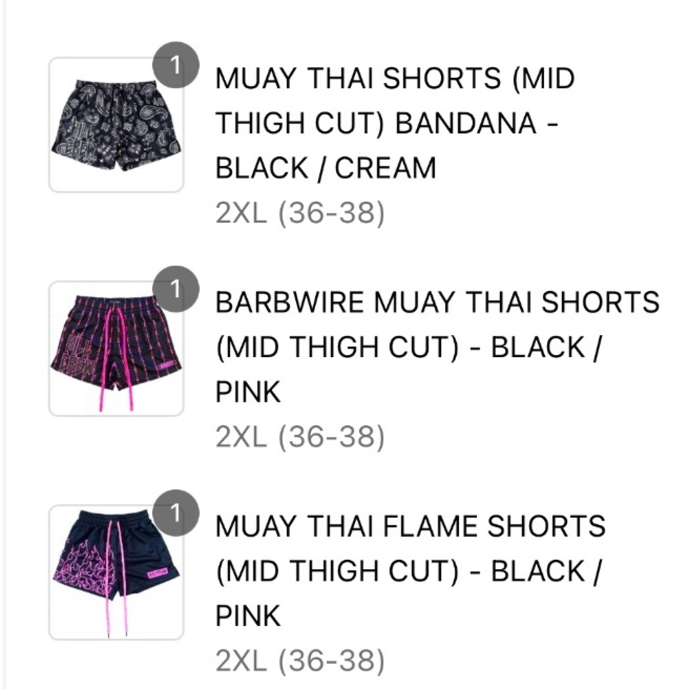 Kill Crew Muay Thai Shorts (3 different designs)